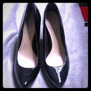 Black Patten Leather Heels